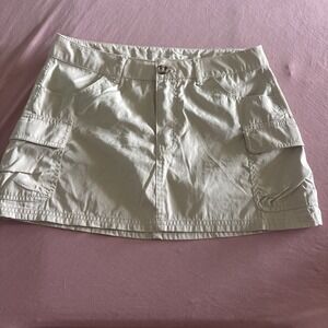 Divided H&M Khaki Mini Skirt Womens Size 4 Beige Cotton Cargo Pockets Casual